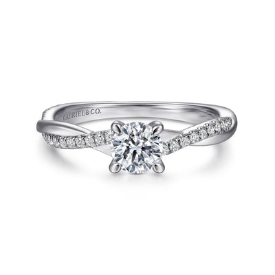 Round Diamond Twisted Engagement Ring