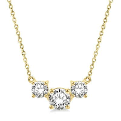 Diamond Three Stone Necklace