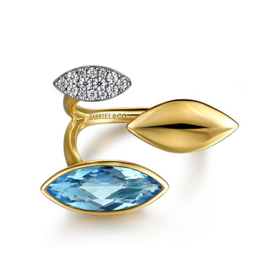 Blue Topaz & Diamond Fashion Ring