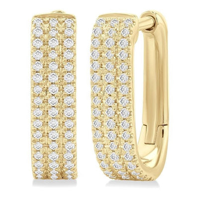Diamond Pavé Huggie Hoop Earrings