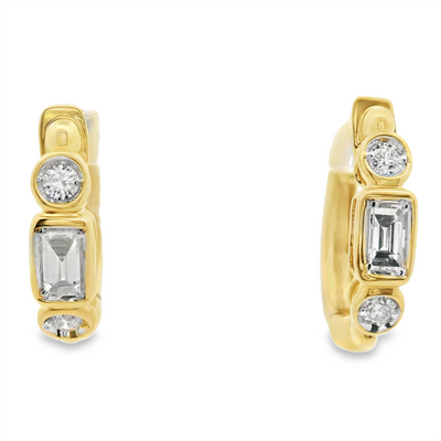 Diamond Huggie Hoop Earrings