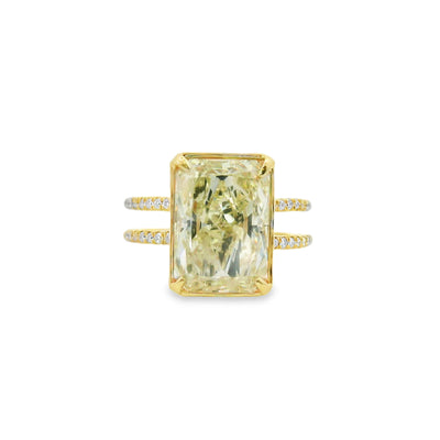 Radiant-cut Diamond Split Shank Engagement Ring