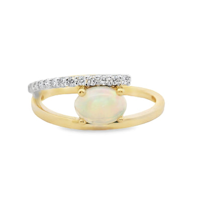 Ethiopian Opal & Diamond Fashion Ring