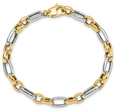 Two-Tone Fancy Link Bracelet