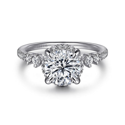 Round Diamond Hidden Halo Engagement Ring