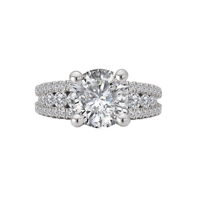 Round Diamond Split Shank Engagement Ring
