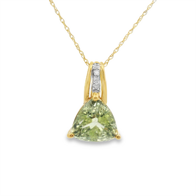 Green Tsavorite Garnet & Diamond Pendant