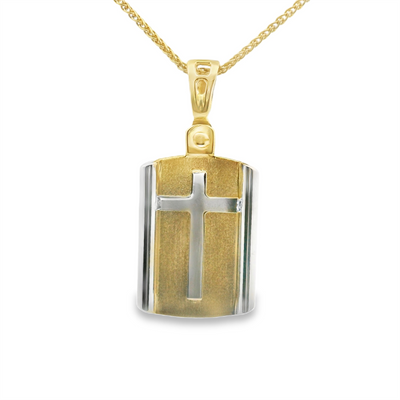 Cross Dog Tag Pendant