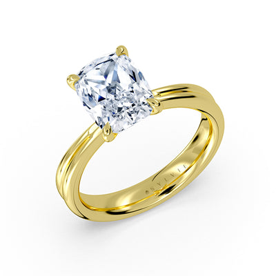 Elongated Cushion Solitaire Engagement Ring