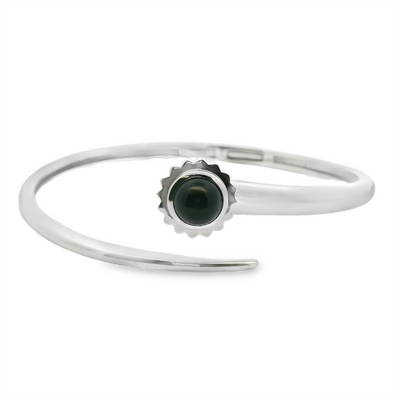 Sterling Silver Black Onyx Bangle Bracelet