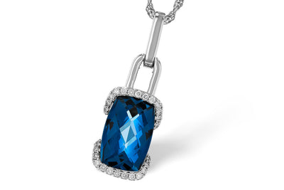 London Blue Topaz & Diamond Pendant