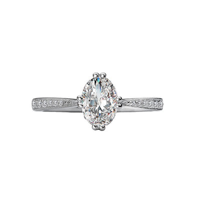 Oval Diamond Hidden Halo Engagement Ring