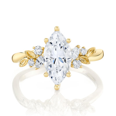 Marquise Diamond Nature-inspired Engagement Ring