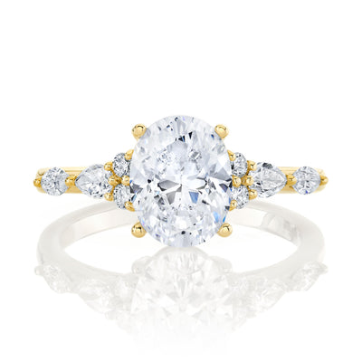 Oval Diamond Freeform Engagement Ring