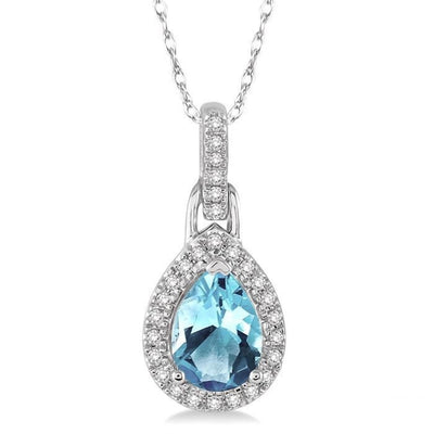 Aquamarine & Diamond Pendant