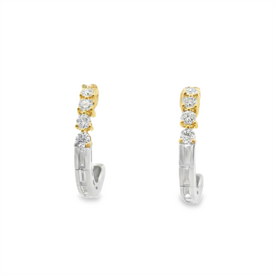 Diamond J-Hoop Earrings