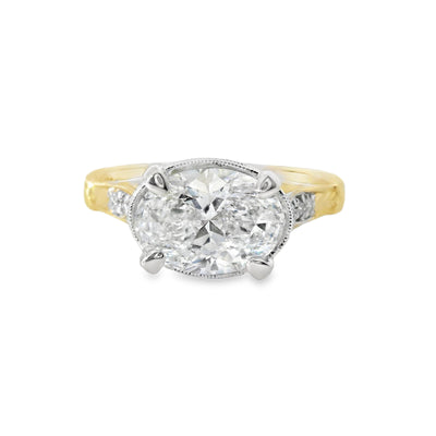 Oval Diamond East-West Engagement Ring