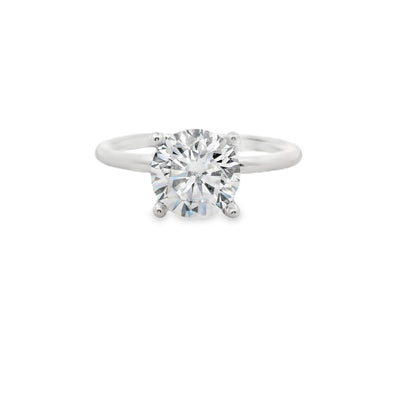 Round Diamond Hidden Halo Engagement Ring