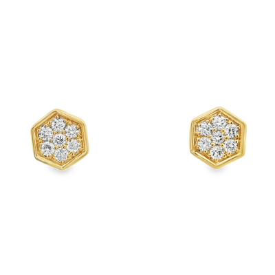 Honeycomb Diamond Stud Earrings