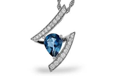 London Blue Topaz & Diamond Pendant