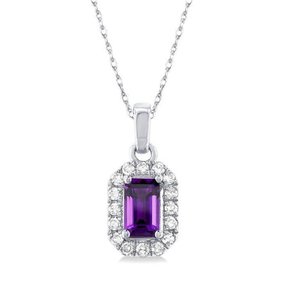 Amethyst & Diamond Pendant