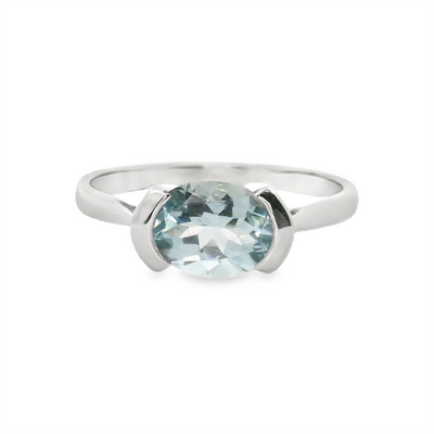 Aquamarine Bezel Fashion Ring
