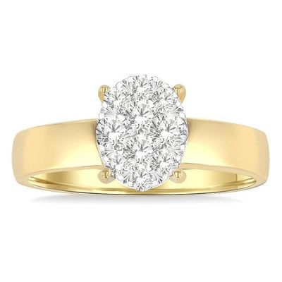 Lovebright Oval Shape Diamond Hidden Halo Engagement Ring