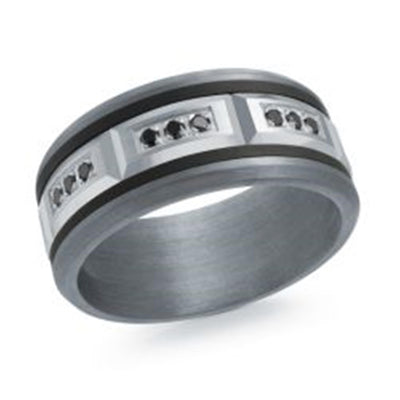 Men's Carbon Fiber & Diamond Wedding Ring