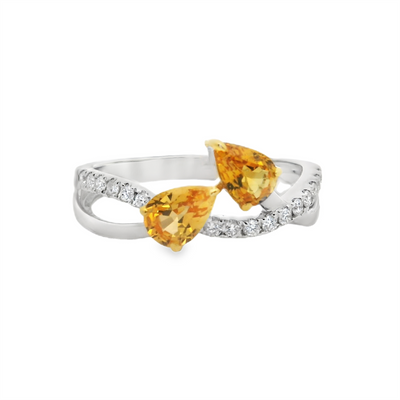 Yellow Sapphire & Diamond Fashion Ring
