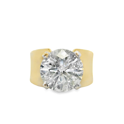 Round Diamond Wide Band Solitaire Engagement Ring
