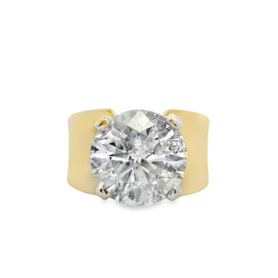 Round Diamond Wide Band Solitaire Engagement Ring