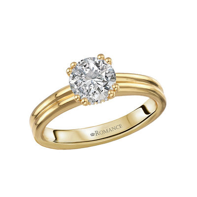 Round Diamond Hidden Halo Engagement Ring