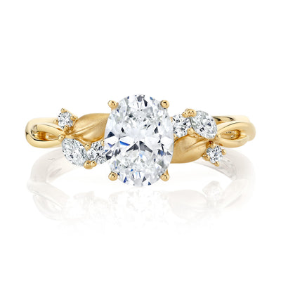 Oval Diamond Nature-Inspired Engagement Ring