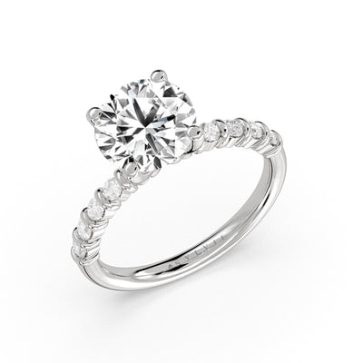 Round Diamond Channel Engagement Ring