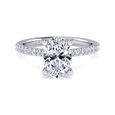 Oval Diamond Straight Band Engagement Ring