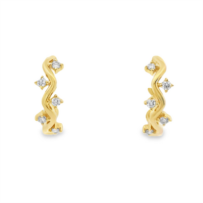 Diamond Huggie Hoop Earrings