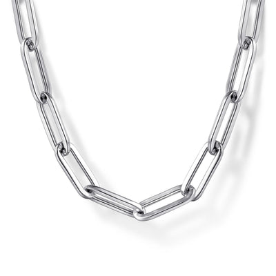 18" Sterling Silver Solid Paperclip Chain