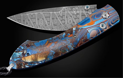 Collector's Blue Mosaic Pocket Knife