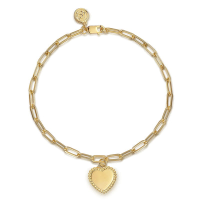Bujukan Paperclip Heart Charm Bracelet