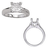 Four prong solitaire blank setting in 14K White gold (1 Carat Center Sold Separately)
