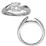 Four prong solitaire blank setting in 14K White gold (1/2 Carat to 2 Carat Center Sold Separately)
