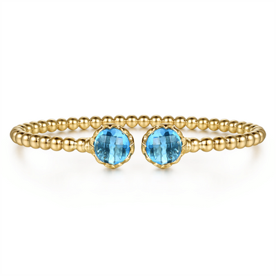Bujukan Blue Topaz & Blue Enamel Bangle Bracelet