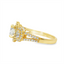 Oval Diamond Three Stone Halo Engagement Ring