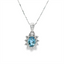 Aquamarine & Diamond Halo Pendant