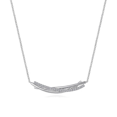 Sterling Silver White Sapphire Bar Necklace