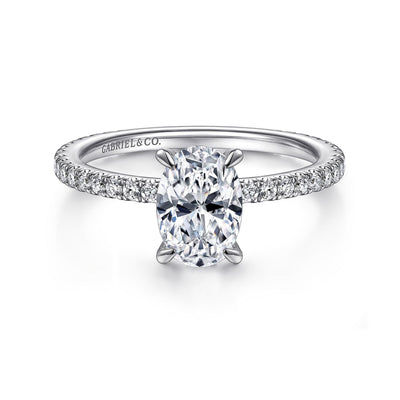 Oval Diamond Hidden Halo Engagement Ring
