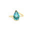 Blue Topaz Bypass Solitaire Ring