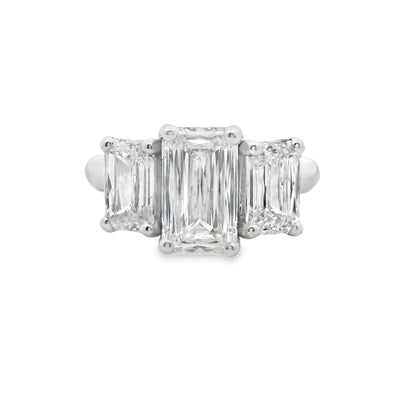 Ashoka Diamond Three Stone Engagement Ring
