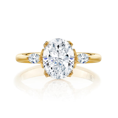 Oval Diamond Hidden Halo Engagement Ring