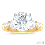 1 1/4 ctw Round Shape Round Cut Diamond Semi Mount Engagement Ring in 14K Yellow and White Gold